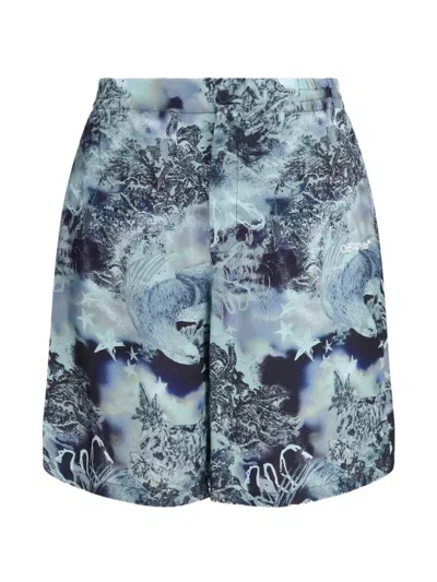Off-white Abstract-pattern Shorts In Blue