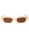 Off-white Solid Color Venezia Oval Sunglasses In Neutral