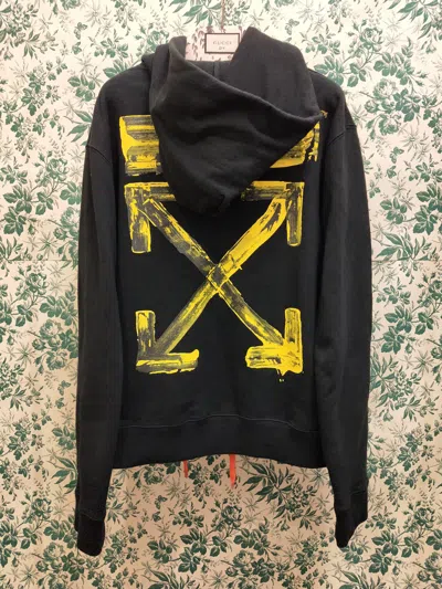 Pre-owned Off-white Acrylic Arrow Hoodie In Black