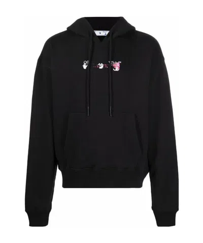 Off-white Acrylic Arrow Hoodie In Black