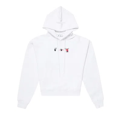 Pre-owned Off-white Acrylic Arrow Over Hoodie 'white/fuchsia'