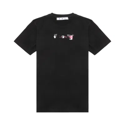 Pre-owned Off-white Acrylic Arrow Short-sleeve Slim Tee 'black/fuchsia'