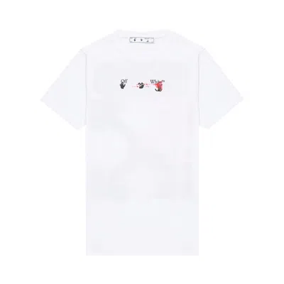 Pre-owned Off-white Acrylic Arrow Short-sleeve Slim Tee 'white/fuchsia' | Men's Size M