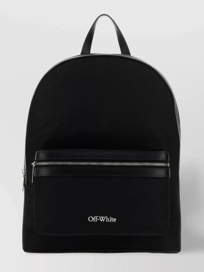 Off-white Embroidered Logo Backpack In Black