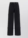 OFF-WHITE ADJUSTABLE STRAP COTTON CROPPED JEANS
