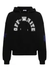 Off-white Brushed Cotton Football Printed Hoodie In Black