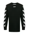 Off-white Airport Tape Printed Long-sleeved Hoodie In Black
