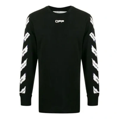 OFF-WHITE OFF-WHITE AIRPORT TAPE PRINTING STRIPE ROUND NECK BLACK