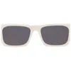 Off-white Albany Dark Grey Square Unisex Sunglasses Oeri13 0107 56 In White
