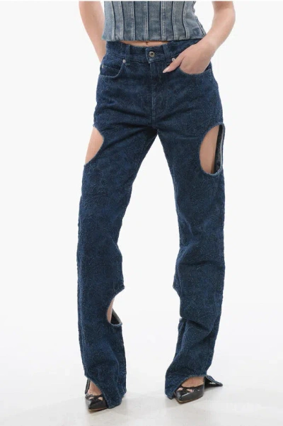 Off-white Tattoo Meteor Embroidered Jeans In Blue