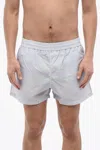 Off-white All Over Logo Printed Swimshorts In Grey