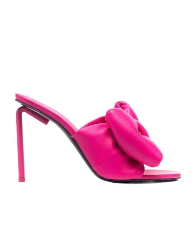 Off-white Allen Bow 115mm Sandals In Fuchsia