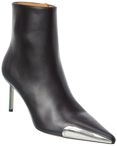 Off-white ™ Allen Frame Leather Bootie In Black