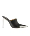 Off-white Letaher Allen Pointed Mules Heel 10 Cm In Black