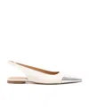Off-white Allenframe Leather Ballerina Shoes In White