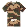 Off-white Alphabet Embroidered Short Sleeve Unisex Camouflage