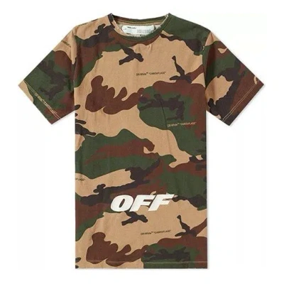 Off-white Alphabet Embroidered Short Sleeve Unisex Camouflage