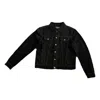 Off-white Alphabet Patterned Turn Down Collar Denim Jacket 'black'
