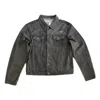 Off-white Alphabet Patterned Turn Down Collar Denim Jacket 'grey' In Black