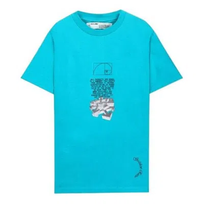 Off-white Alphabet Printing Short Sleeve Blue