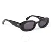 Off-white Amalfi Dark Grey Oval Unisex Sunglasses Oeri087 1007 49 In Black