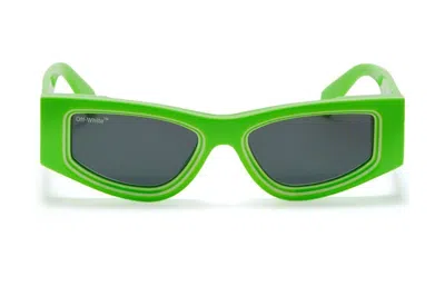 Pre-owned Off-white Andy Square Sunglasses Green/grey (oeri047f22pla0015907)