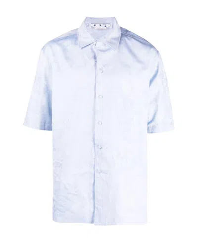 Off-white Angel-motif Jacquard Short-sleeved Shirt In White