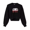 Off-white Anime Eyes Crop Crewneck Swearshirt In Black/multicolor