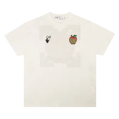 Pre-owned Off-white Apple Over Tee 'white/red'