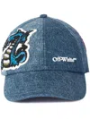 Off-white Appliqué Denim Cap In Blue