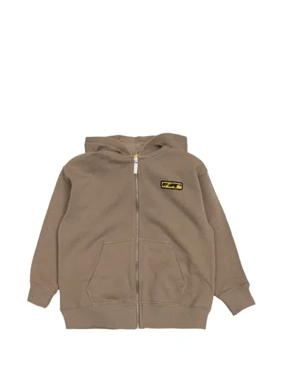 Off-white Kids' Appliqué Zip-up Hoodie In Pattern