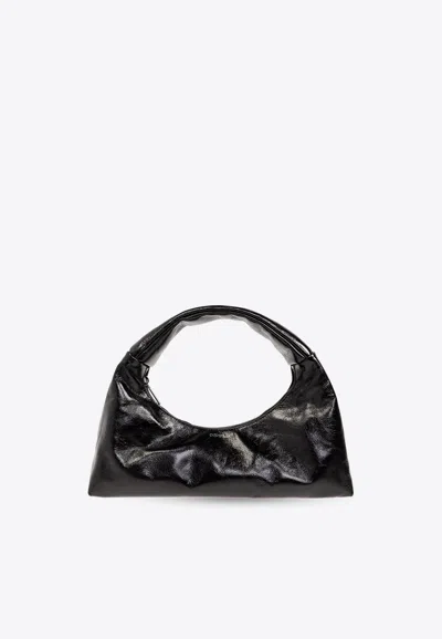Off-white Arcade Leather Shoulder Bag In Black