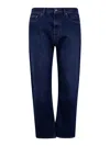 Off-white Logo Patch Straight Leg Jeans In Azul