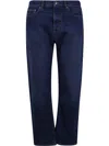 Off-white Logo Patch Straight Leg Jeans In Blue