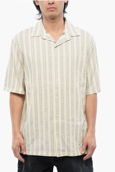 Off-white Arrows-print Striped Shirt In 中性色