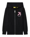 Off-white Arrow Acrylic Cotton Hoodie In Black