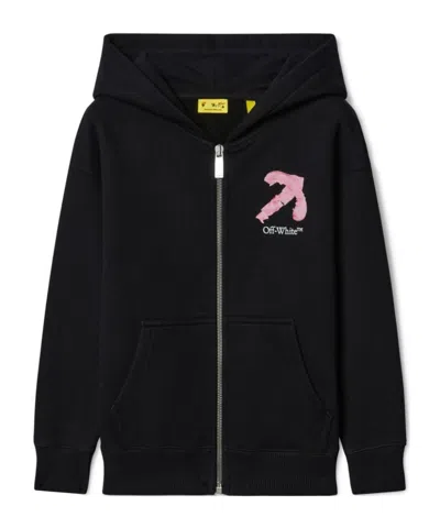 OFF-WHITE OFF-WHITE KIDS ARROW ACRYLIC ZIP-UP HOODIE