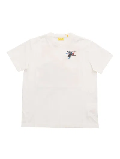 Off-white Kids' Arrow Acrylic Tee S/s White - Black