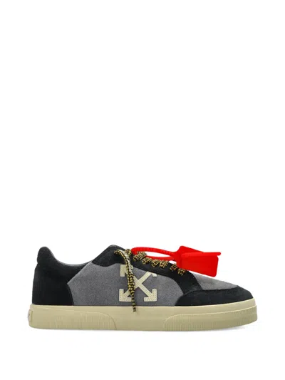 Off-white Gray Vulcanized Low Suede Sneakers In Multi