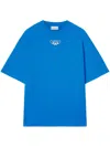 Off-white Graphic Back Crew Neck Short Sleeve T-shirt In Blue