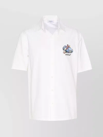 Off-white Arrow Bowling Graphic Print Shirt In White