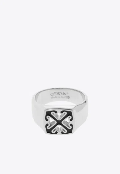 Off-white Arrow Brass Ring In White
