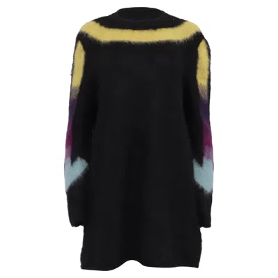 Off-white Arrow Brushed Sweater In Black Wool In Gray