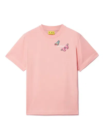 Off-white Kids' Arrow Butterfly T-shirt In Pink
