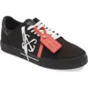 Off-white Vulcanized Contrasting-tag Canvas Sneakers In Black - White