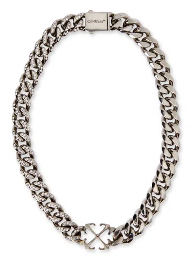 Off-white Arrow Chain Necklace In Metallic