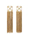 Off-white Arrow Chain Pendant Earrings In Gold