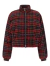Off-white 'check Flan Arrow Spray' Down Jacket In Red