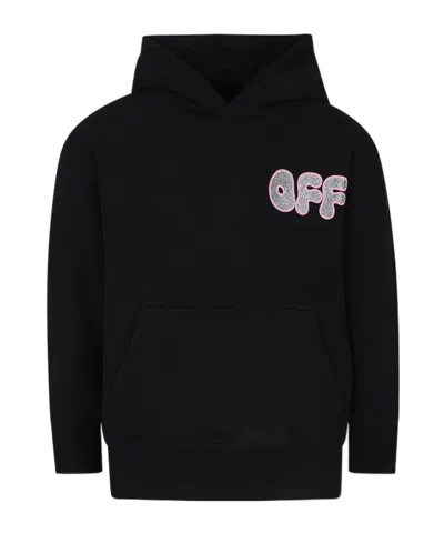 Off-white Arrow Chunky Cotton Hoodie In Black