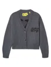 Off-white Arrow Chunky Textured-logo Cardigan In Grey